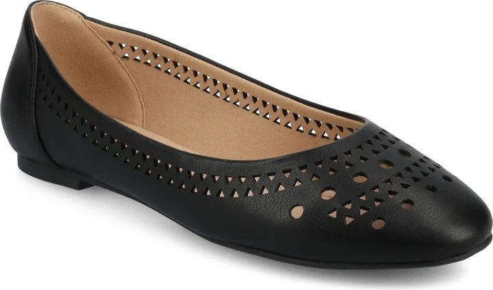 Journee Collection Women's Kamrah Perforated Ballet Flats