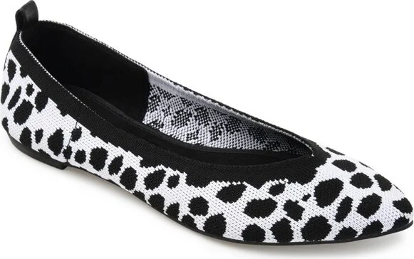 Journee Collection Women's Karise Slip On Pointed Toe Ballet Flats Animal 6.5WD