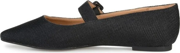 Journee Collection Women's Karissa Buckle Pointed Toe Mary Jane Flats Black - Image 3