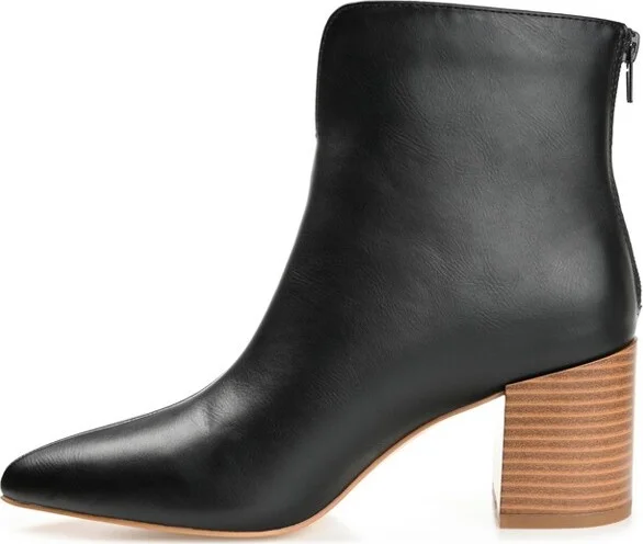 Journee Collection Womens Kayden Tru Comfort Foam Back Heel Zip Stacked Heel Booties Black 12 - Image 2