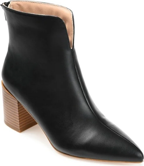 Journee Collection Womens Kayden Tru Comfort Foam Back Heel Zip Stacked Heel Booties Black 12