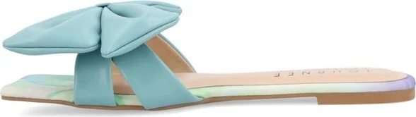 Journee Collection Women's Kealla Slip On Slide Flat Sandals Aqua - Image 2