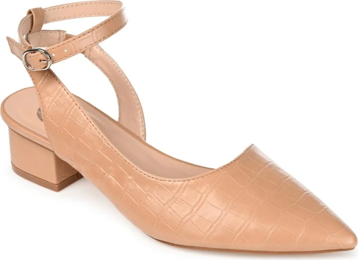 Journee Collection Women's Keefa Ankle Strap Slingback Heels