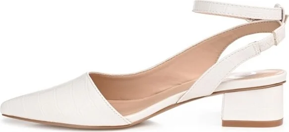 Journee Collection Women's Keefa Pointed Toe Low Block Heel Pumps Black - Image 8