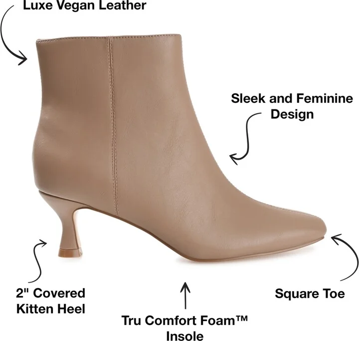 Journee Collection Women's Kelssa Square Toe Kitten Heel Dress Booties - Image 3