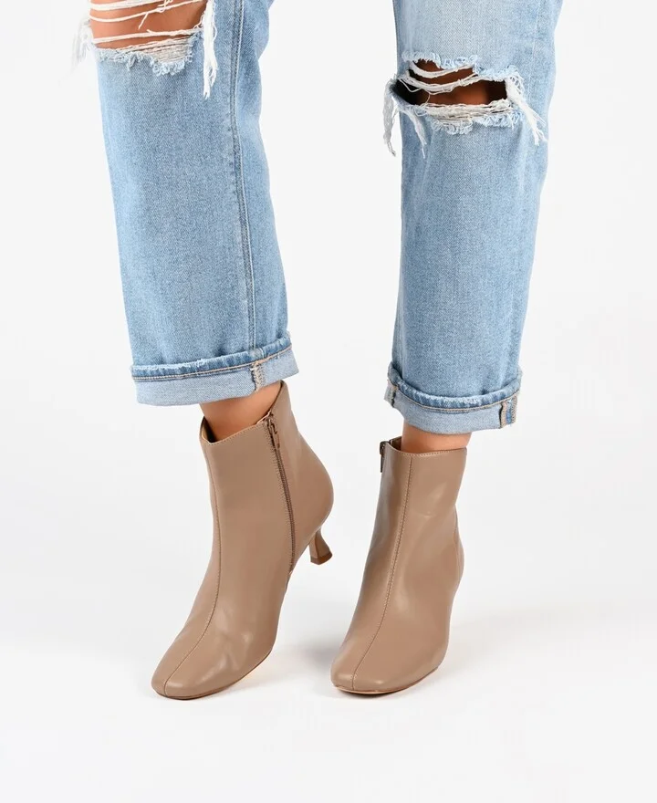 Journee Collection Women's Kelssa Wide Width Square Toe Kitten Heel Dress Booties - Image 6