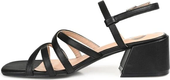 Journee Collection Womens Kempsy Open Square Toe Block Heel Sandals Black 7 - Image 2
