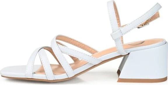 Journee Collection Womens Kempsy Open Square Toe Block Heel Sandals Blue 6 - Image 2