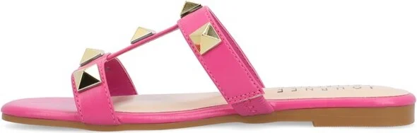 Journee Collection Women's Kendall Studded Slide Sandal Pink - Image 2