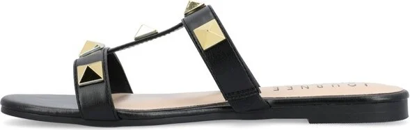 Journee Collection Women's Kendall Studded Slide Sandal Pink - Image 3