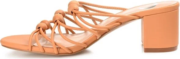 Journee Collection Women's Kennadi Multi Strap Block Heel Sandals Ivory - Image 3