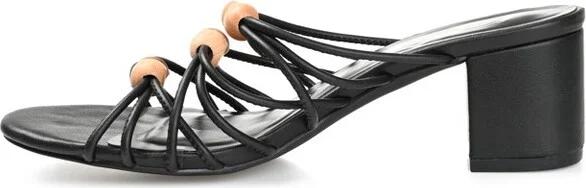 Journee Collection Women's Kennadi Multi Strap Block Heel Sandals Ivory - Image 4