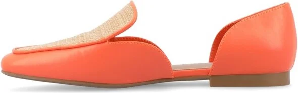Journee Collection Women's Kennza Soft Faux Leather Slip On Flats, Orange - Image 2