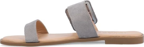 Journee Collection Women's Kerris Multi Strap Slip On Sandals Black - Image 3