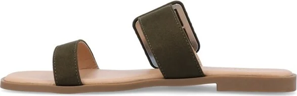 Journee Collection Women's Kerris Multi Strap Slip On Sandals Black - Image 4