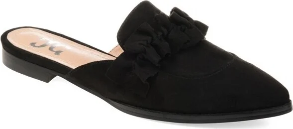 Journee Collection Women's Kessie Slip On Pointed Toe Mules Flats Purple