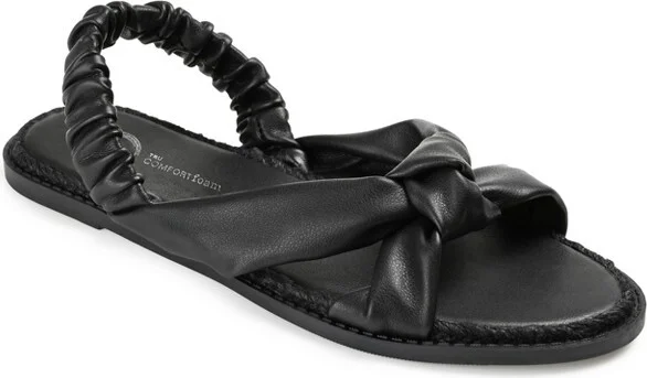 Journee Collection Womens Kiandra Espadrille Flat Sandals Black 6.5