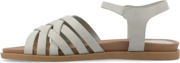 Journee Collection Women's Kimmie Ankle Strap Flat Sandals Denim - Image 3
