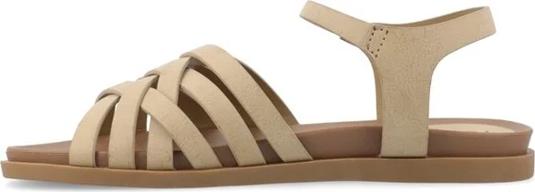 Journee Collection Women's Kimmie Ankle Strap Flat Sandals Denim - Image 4