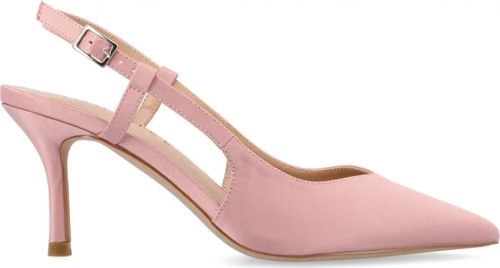 Journee Collection Women's Knightly Satin Slingback Pumps - Image 6