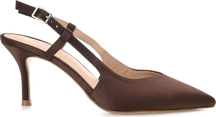 Journee Collection Women's Knightly Satin Slingback Pumps - Image 10