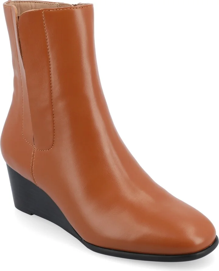 Journee Collection Women's Kylo Stacked Wedge Ankle Booties