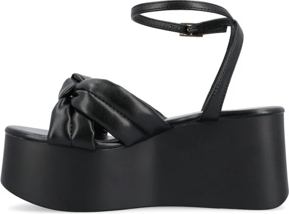Journee Collection Women's Lailee Buckle Platform Sandals Navy - Image 2