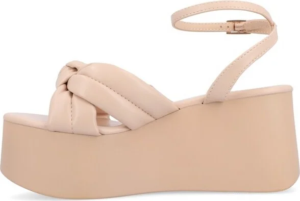 Journee Collection Women's Lailee Buckle Platform Sandals Navy - Image 3