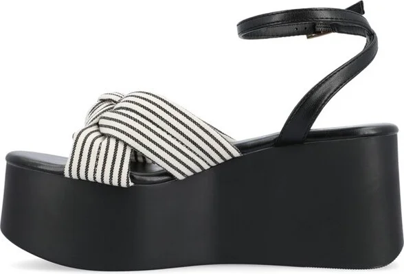 Journee Collection Women's Lailee Buckle Platform Sandals Navy - Image 5