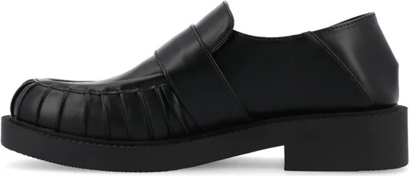Journee Collection Women's Lakenn Slip On Crash Back Loafer Flats, Black - Image 2