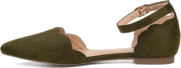 Journee Collection Women's Lana Buckle Pointed Toe Ballet Flats Black - Image 2