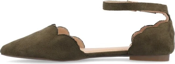 Journee Collection Women's Lana Buckle Pointed Toe Ballet Flats Black - Image 3