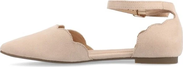 Journee Collection Women's Lana Buckle Pointed Toe Ballet Flats Black - Image 4