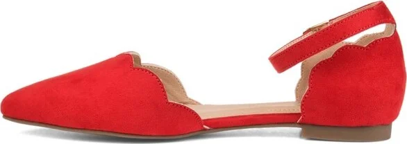 Journee Collection Women's Lana Buckle Pointed Toe Ballet Flats Black - Image 5