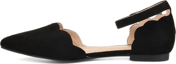 Journee Collection Women's Lana Buckle Pointed Toe Ballet Flats Black - Image 6