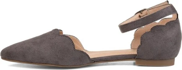 Journee Collection Women's Lana Buckle Pointed Toe Ballet Flats Black - Image 8