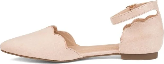 Journee Collection Women's Lana Buckle Pointed Toe Ballet Flats Black - Image 9