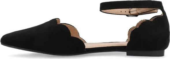 Journee Collection Women's Lana Buckle Pointed Toe Ballet Flats Black - Image 11
