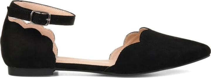 Journee Collection Women's Lana Scalloped Edge Ankle Strap Flats - Image 2
