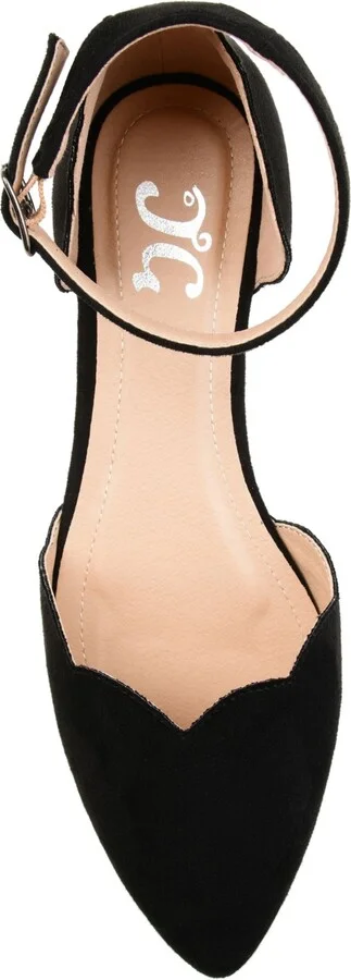 Journee Collection Women's Lana Scalloped Edge Ankle Strap Flats - Image 4