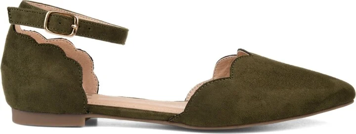 Journee Collection Women's Lana Scalloped Edge Ankle Strap Flats - Image 7