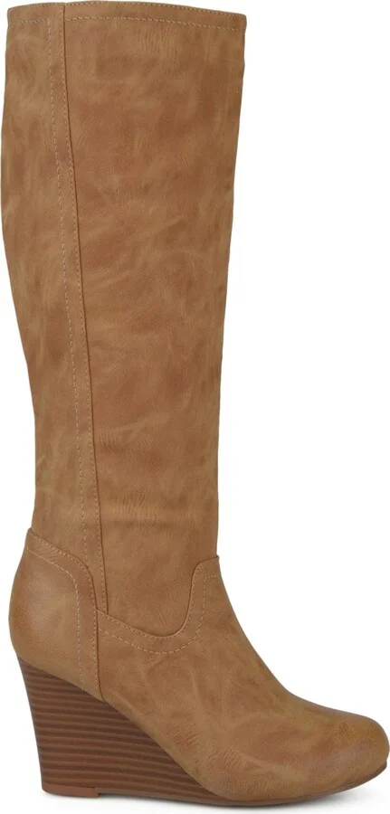 Journee Collection Women's Langly Knee High Wedge Boots - Image 6