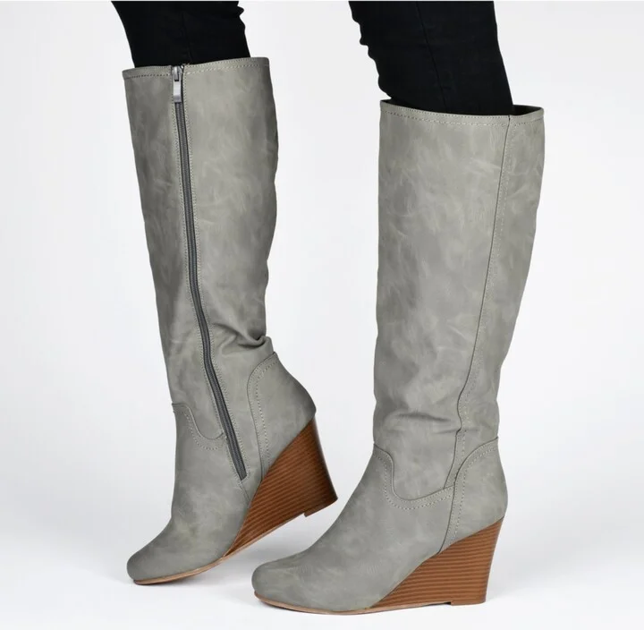 Journee Collection Women's Langly Knee High Wedge Boots - Image 8