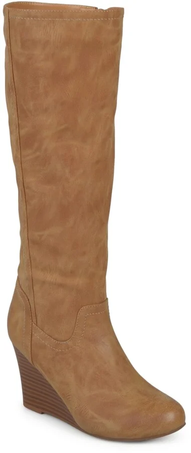 Journee Collection Women's Langly Knee High Wedge Boots