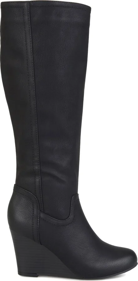 Journee Collection Women's Langly Wide Calf Knee High Wedge Boots - Image 7