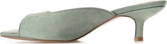 Journee Collection Women's Larna Slip On Kitten Heel Open Toe Pumps Navy - Image 3