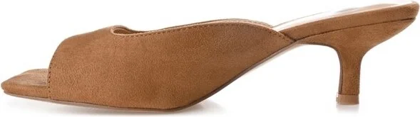 Journee Collection Women's Larna Slip On Kitten Heel Open Toe Pumps Navy - Image 11