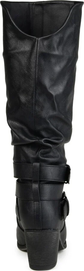 Journee Collection Women's Late Rouched Buckle Mid Shaft Block Heel Boots - Image 8