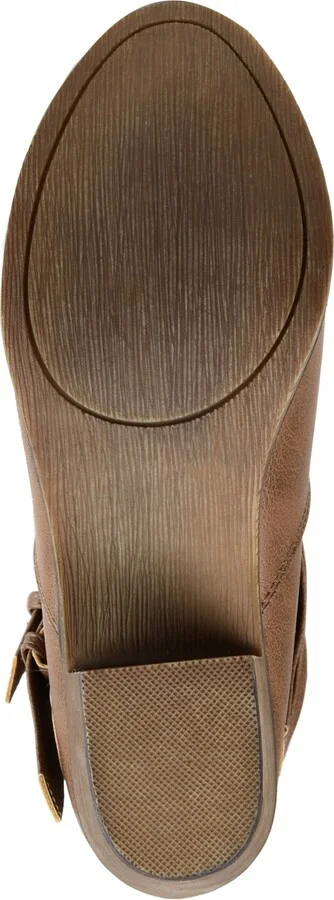 Journee Collection Women's Late Wide Calf Rouched Buckle Mid Shaft Block Heel Boots - Image 10