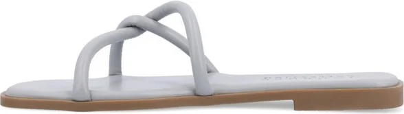Journee Collection Women's Lauda Vegan Leather Slip On Sandals Blue - Image 3